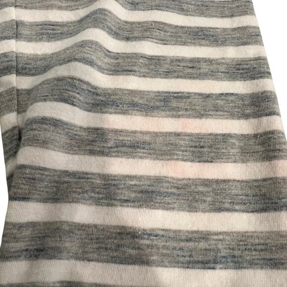 J Jill Pure Jill Womens Shirttail Tee PL Gray White Striped Knit Long Sleeve - Picture 8 of 10